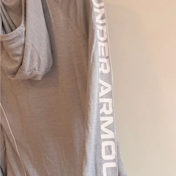 Under Armour Light Gray Hooded Long Sleeve Top - Picture 5 of 7